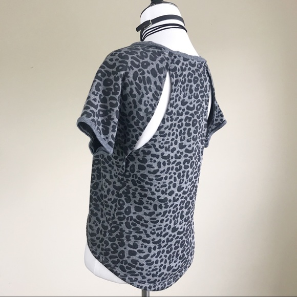 Piper Project Grey Leopard Print Cut Out Back Top - Picture 4 of 6